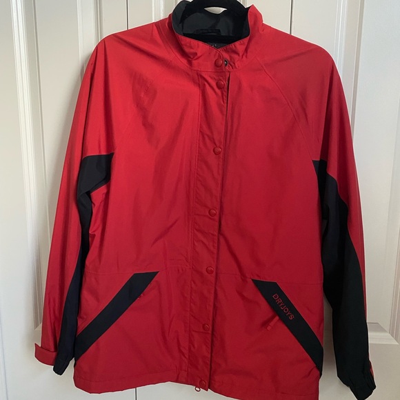 FootJoy DryJoy Red and Black Rain Jacket Windbreaker and Matching Pants - Picture 2 of 11